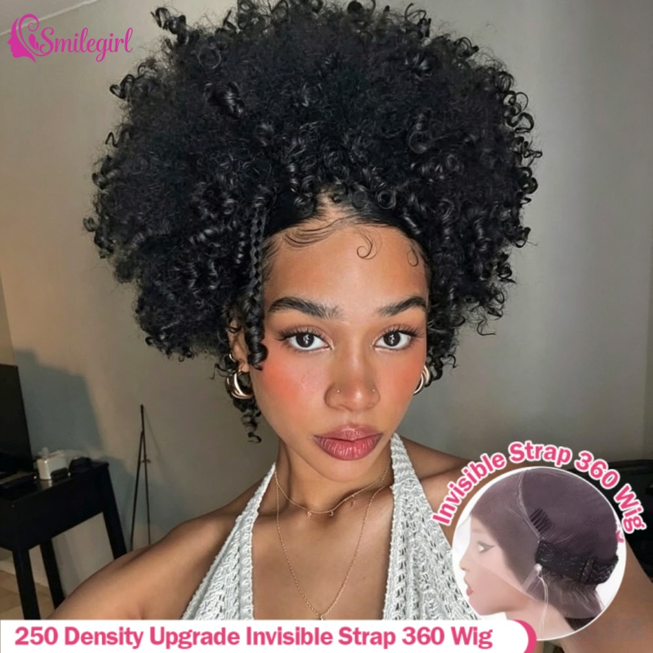 Peluca de Cabello Humano Brasileño Ondulado Bob HD con Encaje Completo 360, Pre-Desplumada, Rizada, con Correa Invisible, Densidad 250, 40 Pulgadas, Pelucas Frontales de Encaje 360