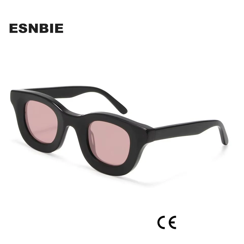Rhod Designer Vintage Handcraft Acetate Sunglasses Men Uv400 Women Round Chunky Bold Frame Sun Glasses Hip Hop Sunglass Mens