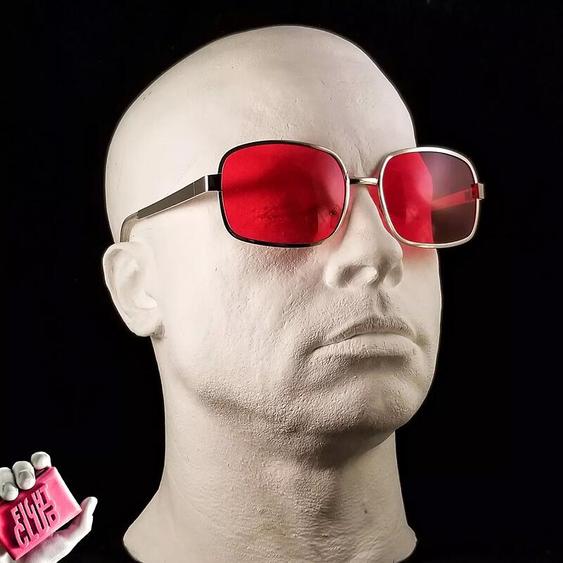 Project Mayhem Sunglasses Fight Club Tyler Durden Oliver Peoples 523 Brad Pitt Men Red Lens Sunglasses: With Box