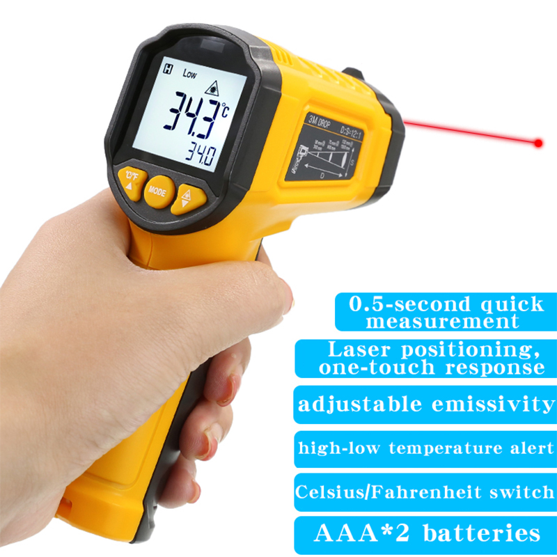 Termómetro HYTAIS infrarrojo sin contacto TS380, medidor de temperatura electrónico Industrial portátil de alta precisión TS600