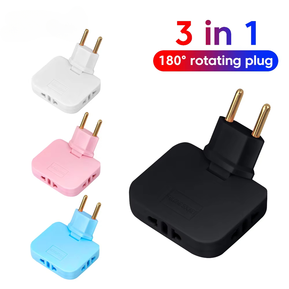 3 in 1ワイヤレス電源アダプター,180度回転可能プラグ,EU拡張コンバーター,トラベルソケット