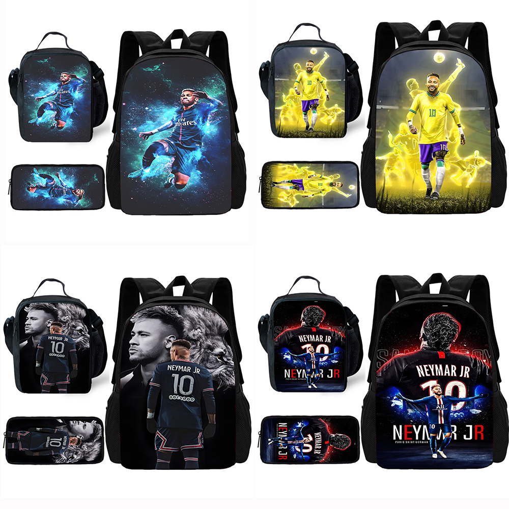Mochila escolar infantil para N-Neymars con bolsas para el almuerzo, bolsas para lápices, mochilas escolares para niños y niñas, el mejor regalo