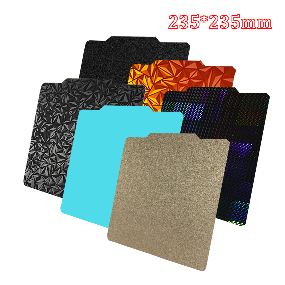 For Ender 3 Build Plate Heat Bed Ender 3 V2 /Neo Ender 5 /Pro H1H PEY PEO PET PEI Sheet 235x235 Magnetic Spring Steel Sheet