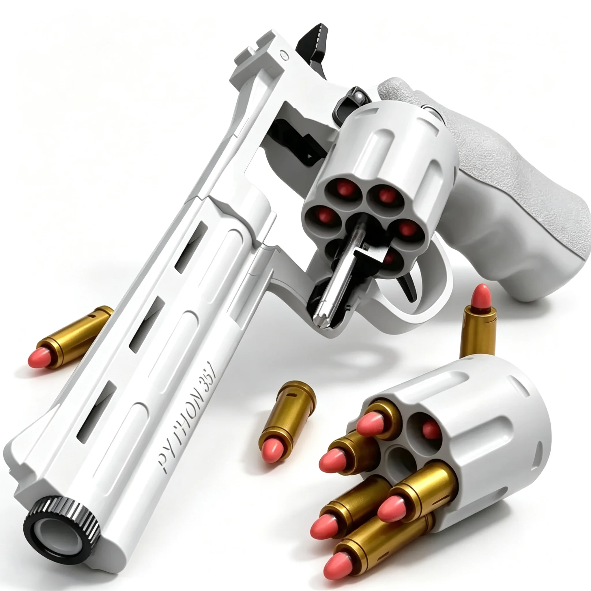 Soft Bullet Toy Revolver for Kids 14+, Detachable Continuous Shooting Blaster, 20 Foam Darts, No Battery, Halloween Cosplay Gift