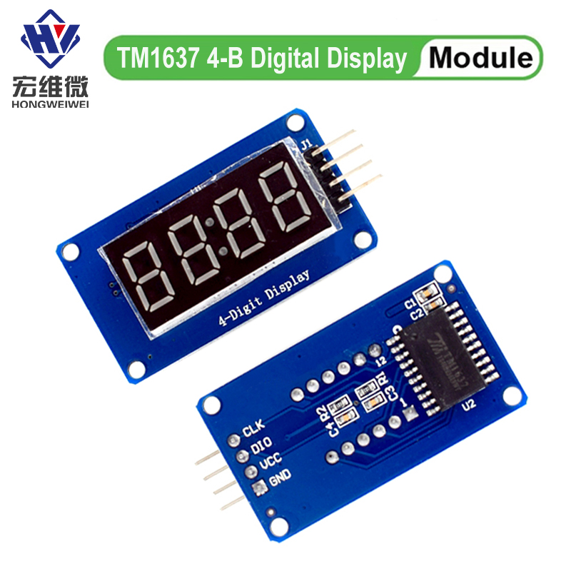 TM1637 LED-displaymodule voor Arduino 7 segment 4-bits 0,36 inch rode anode digitale buis LED-helderheid instelbaar met klokuren