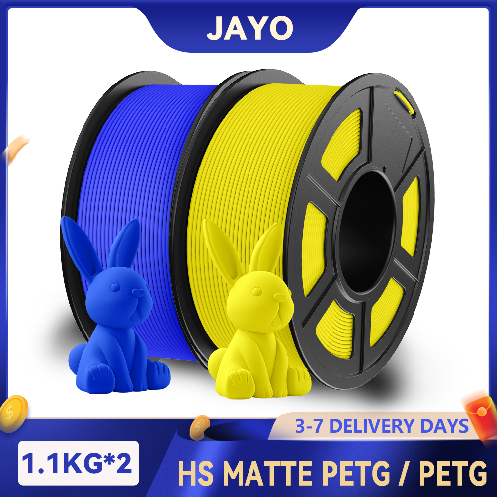 Jayo 2 rolos de filamento petg/petg fosco de alta velocidade 3d 1.75mm 600 mm/s faixa de impressão de alto fluxo rápido filamento de impressora 3d petg para 3d