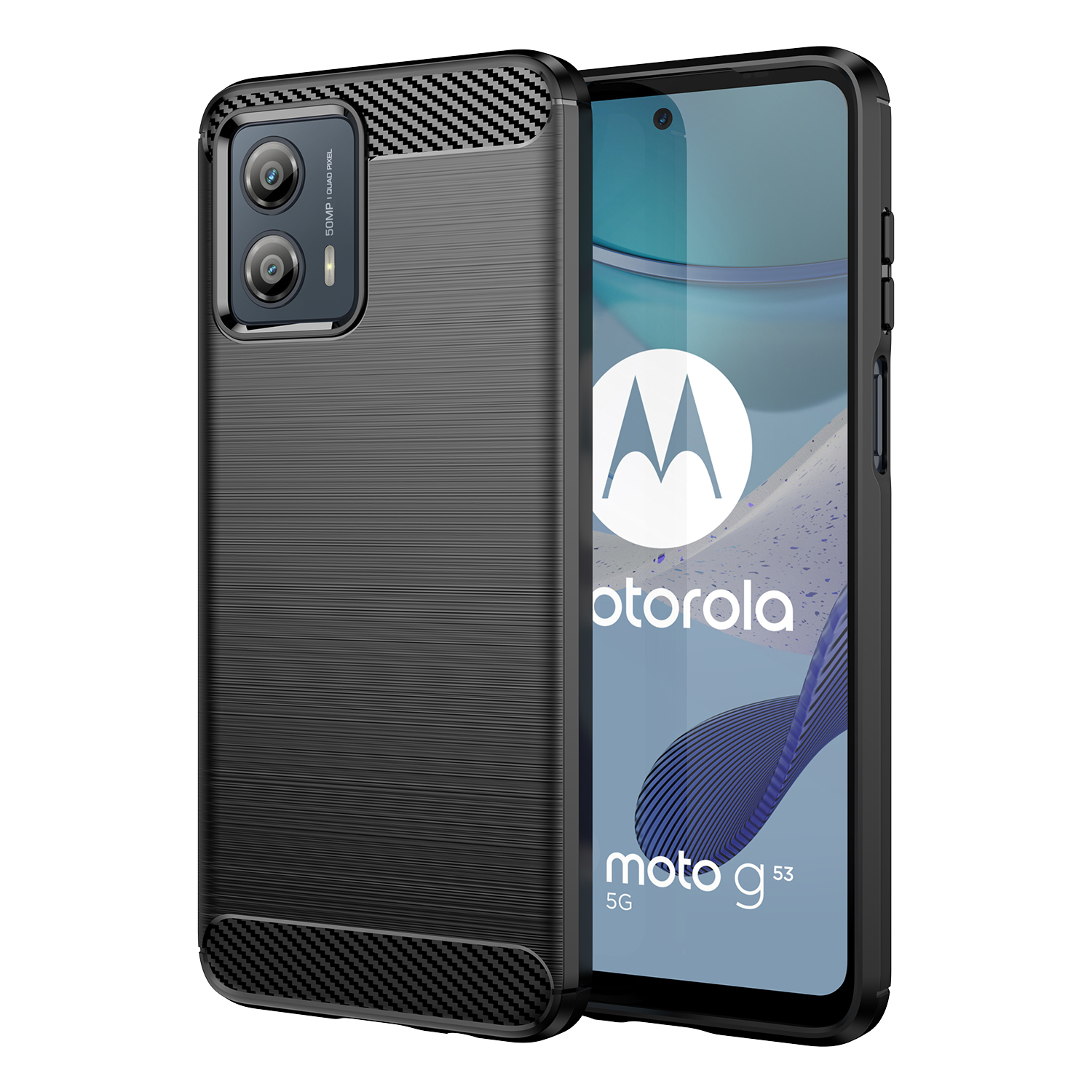 Karet serat karbon silikon TPU lunak penutup belakang untuk Motorola Moto G54 G14 G84 G30 G20 G10 G23 G53 G60 G73 G200 G100 casing ponsel