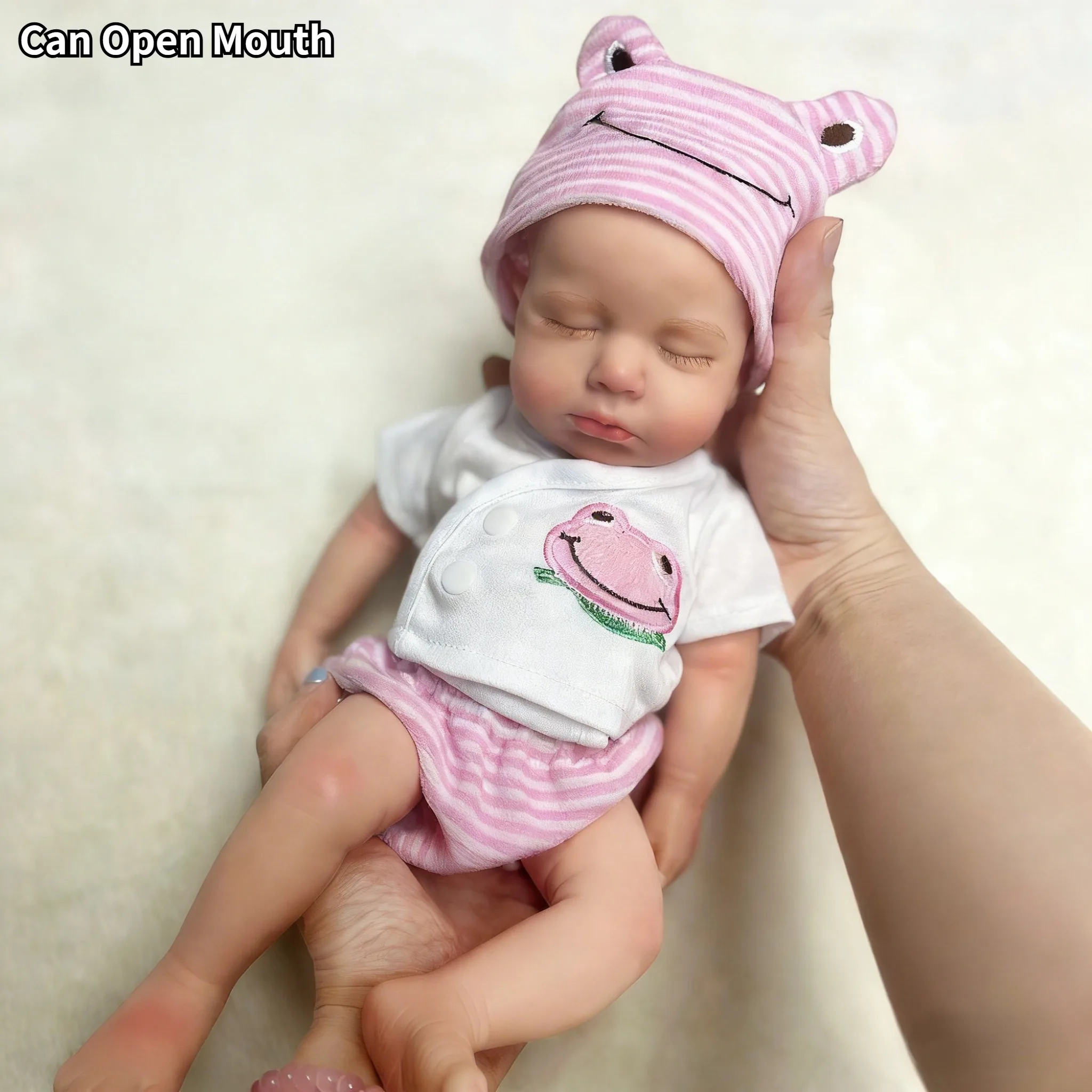 33cm pode abrir boca pintada silicone sólido loulou bebe reborn menina e menino lavável bonecas do bebê recém-nascido para o presente do miúdo