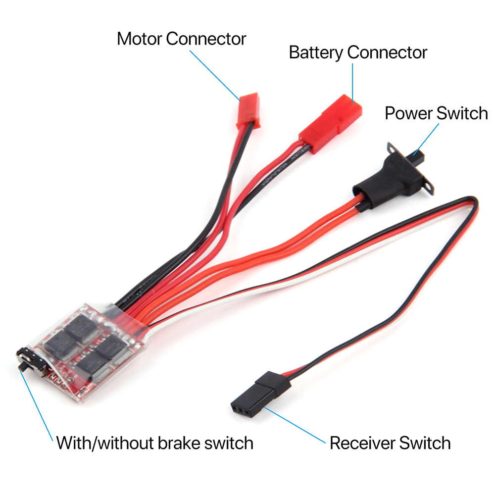 Micro ESC 20A 30A Матовый ESC RC ESC Электрический регулятор скорости 2S 4 ~ 8 В для DIY Mini 1/16 1/18 1/24 RC Автомобильный лодочный танк с тормозом