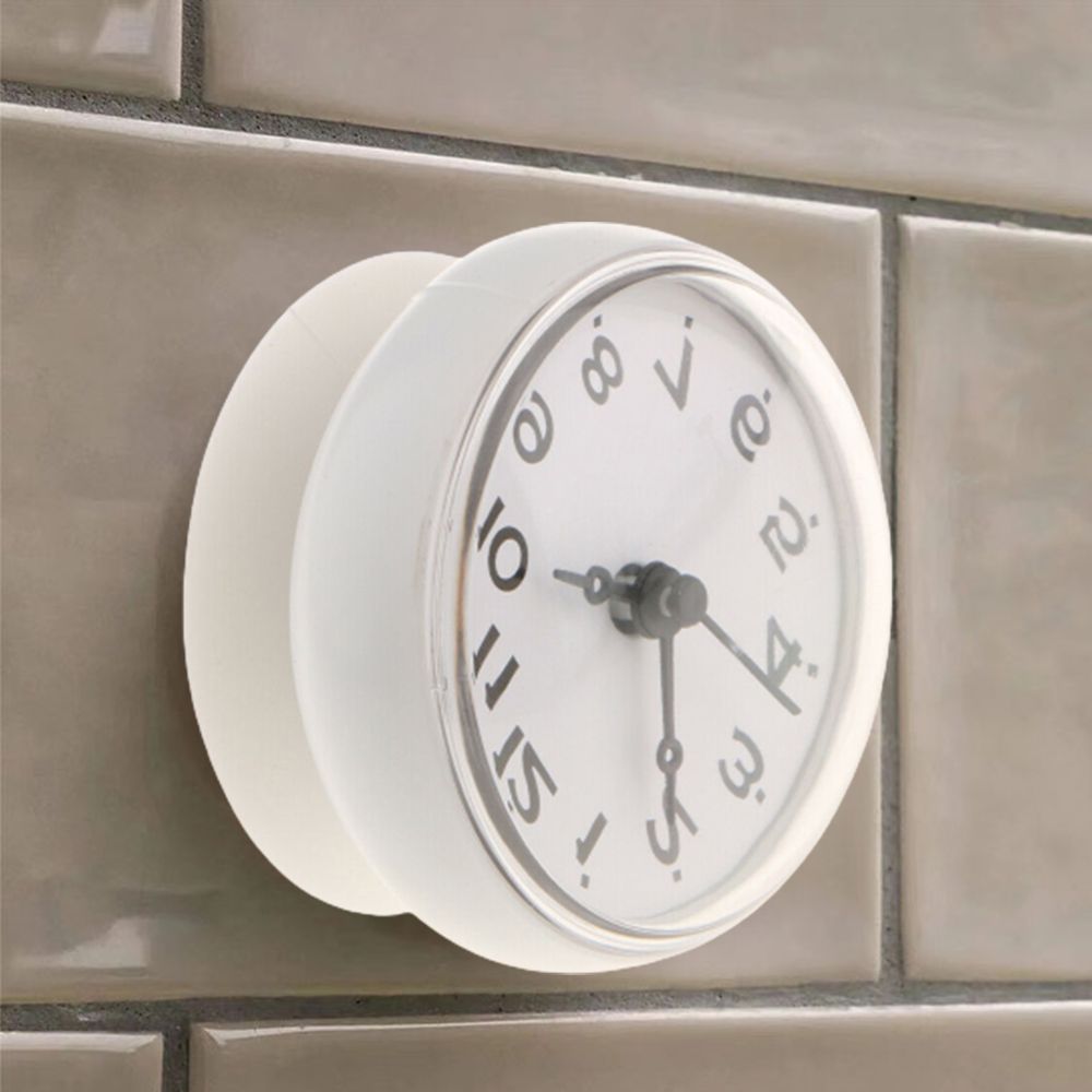 7cm Shower Anti Fog Waterproof Mini Small Table Decoration Kitchen Living Bathroom Room Wall Clock Toilet Round Sucker Decor Art