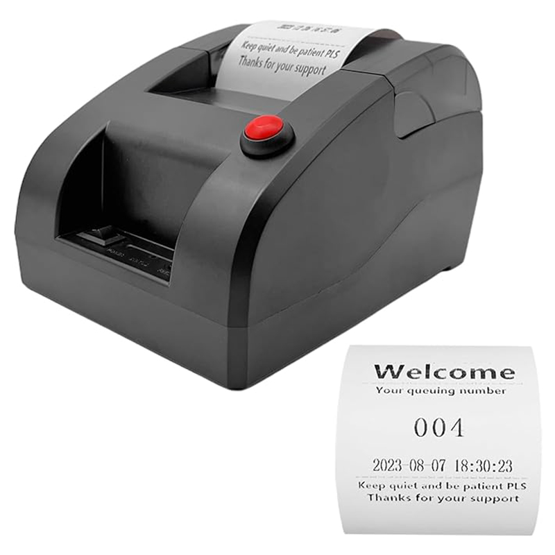 KOQICALL Ticket Dispenser Neem een nummer 57 mm ontvangstlabel Ticket thermische printer voor wachtrij kan worden afdrukken met tekst via pc
