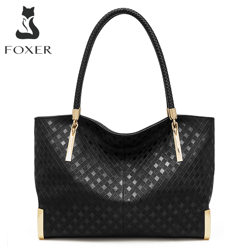 Женская сумка FOXER из натуральной кожи, элегантный роскошный дизайн, женская сумка через плечо, большая вместительная сумка-тоут, лучший подарок для мамы, жены