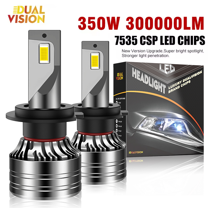 Dualvision 2PCS Światła samochodowe H7 H4 H1 9006 H11 9005 Super jasne reflektory LED Wysoka martwa wiązka Żarówka przeciwmgielna Biała 6000K 12V