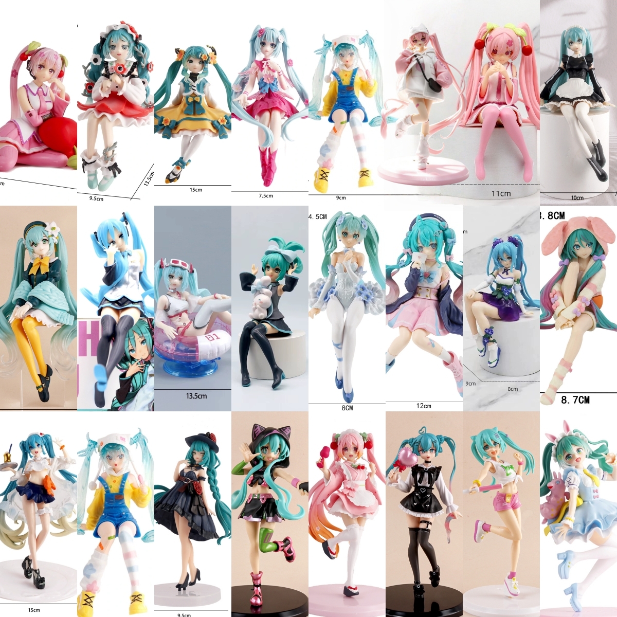 Figurine d'anime robe de mariée figurines d'action Kawaii maillot de bain Vocaloid PVC modèle à collectionner jouets fille cadeau