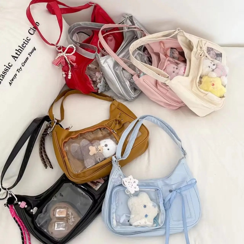 Borsa a Tracolla Y2k Harajuku per Donne, Borsa Ita Trasparente Coreana, Borsa a Tracolla Scolastica, Borsa Preppy di Design Giapponese