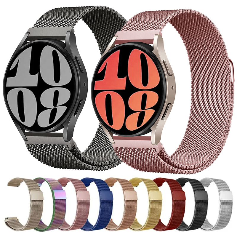Bucle milanés de 20mm y 22mm para Samsung Galaxy watch 6, 5 correas de 44mm, 40mm/5 pro/4 6, pulsera clásica/Active 2, Huawei gt 2/3 pro