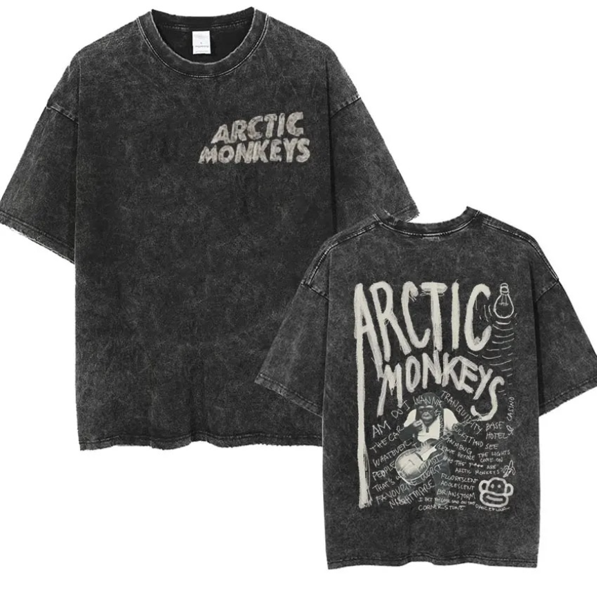Мужская футболка с графическим альбомом в стиле ретро-рок Arctic Monkeys, винтажная потертая футболка большого размера с короткими рукавами Y2k, уличная одежда в стиле хип-хоп