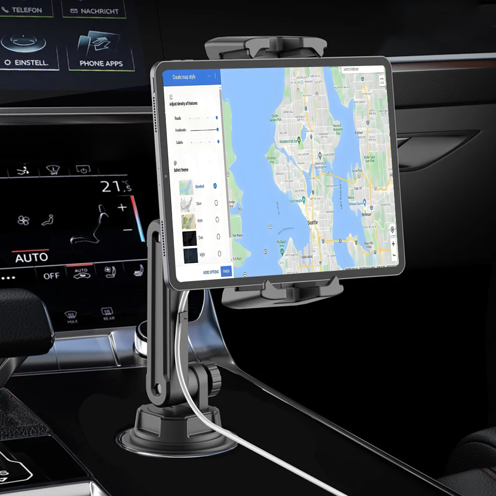 Universal 360 °   Suporte para tablet para copo de carro, braço ajustável compatível com dispositivos de 4-14 polegadas, ipad pro galaxy tab kindle superfície