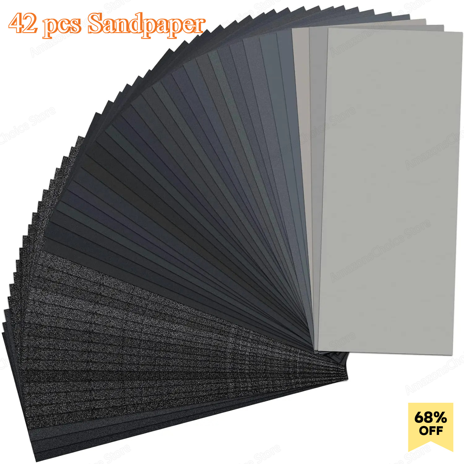 42-teiliges Trocken- und Nass-Schleifpapier-Set, Körnung 120–3000, 9 x 3,6 Zoll, für Autopolitur, Holzmöbel-Finishing und Holzschnitzerei