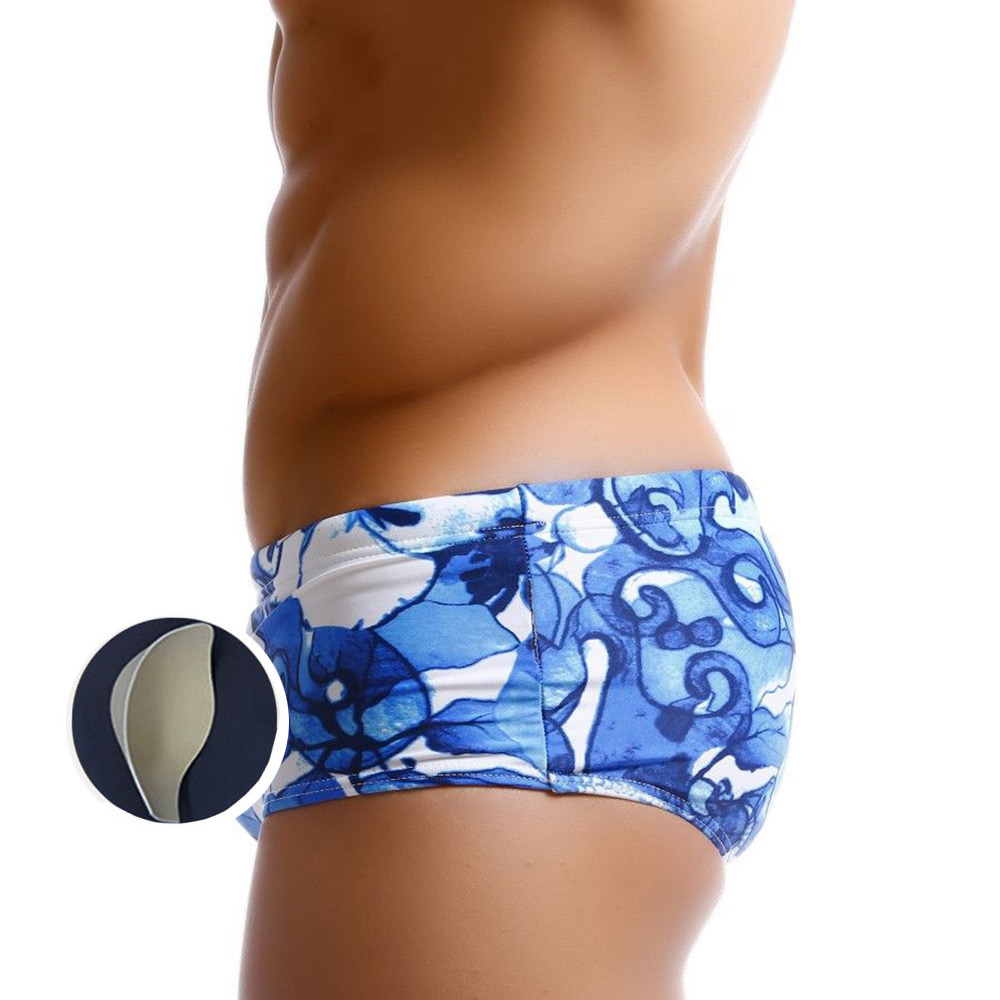 Nuevos bañadores tipo bóxer japoneses sencillos para hombre, bañadores de playa azules y blancos de tendencia europea y americana UXH606-1