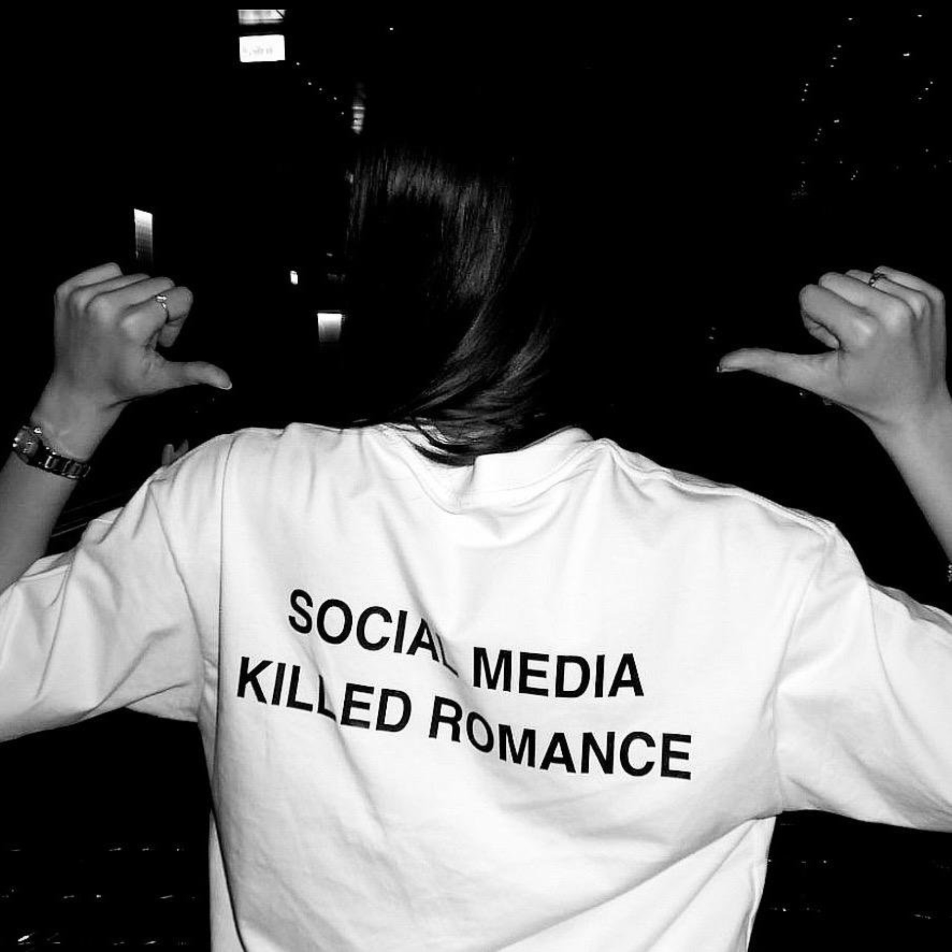 Streetwear Social Media Killed Romance T-Shirt, lässiges T-Shirt für Männer und Frauen, Baumwolle, übergroß, Harajuku, Sommer-Top, Vintage, kurze Ärmel