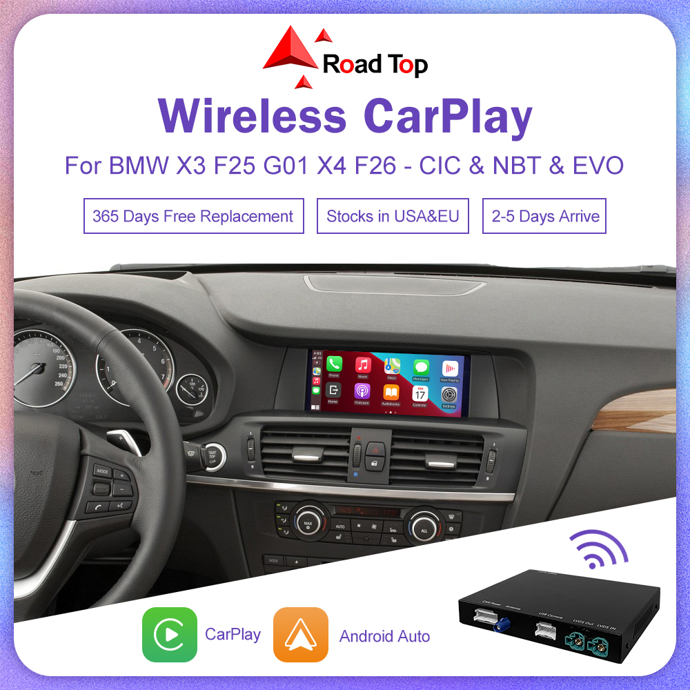 CarPlay inalámbrico superior de carretera para BMW X3 F25 G01 X4 F26 CIC,NBT,EVO System 2011-2020, con Android Mirror Link AirPlay Carplay Kits