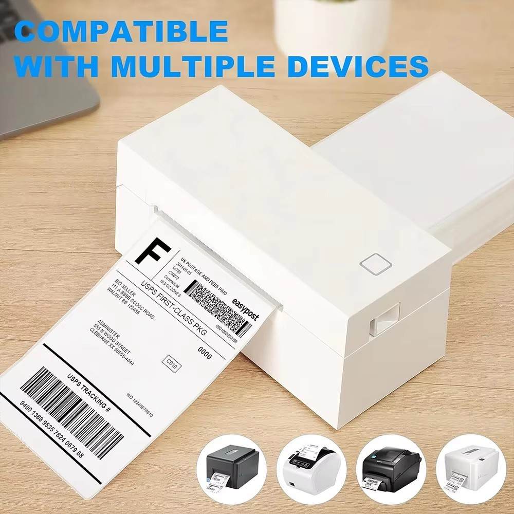 Etiquetas de envío de 4x6 pulgadas para impresora térmica de etiquetas de envío, 100/500 unidades, papel de etiquetas térmicas de 100x150 mm para billetes de envío comerciales.