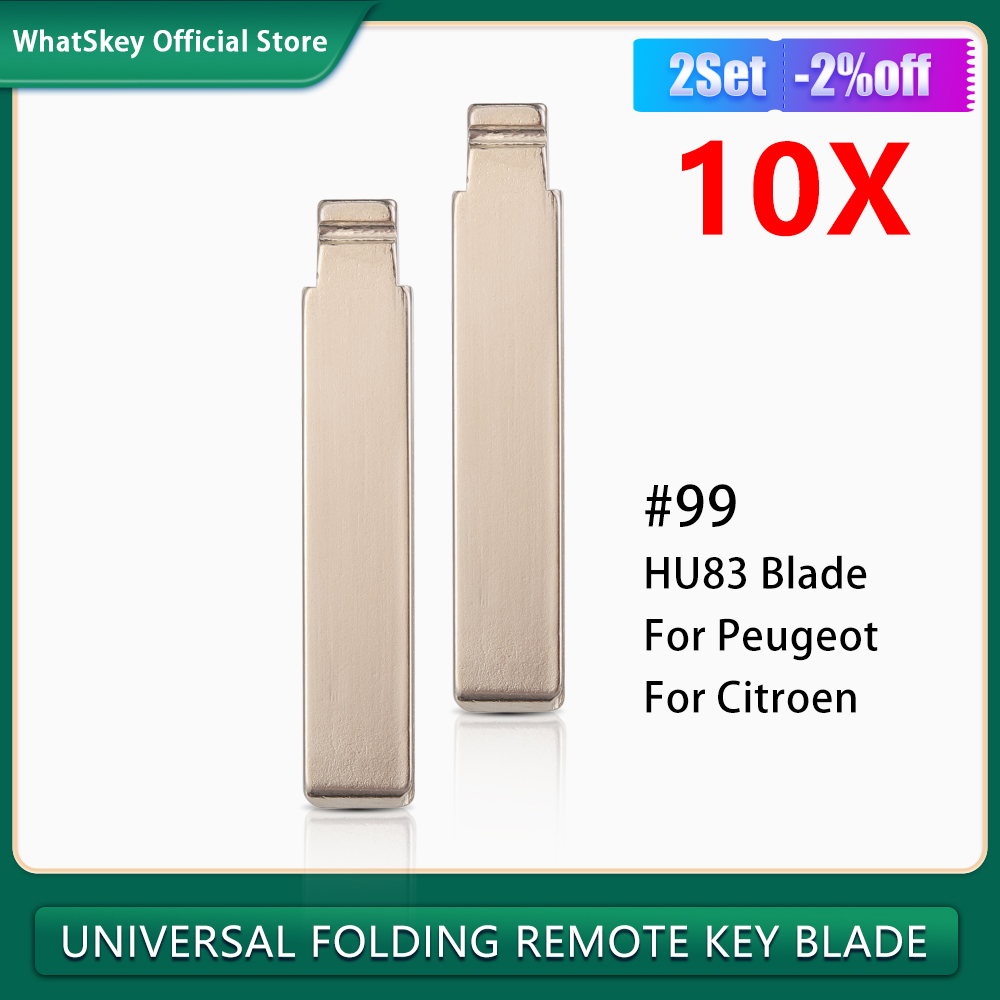 10 unids/lote Original NO.99 plegable sin cortar HU83 hoja llave de coche KD en blanco para Peugeot 508 2008 3008 Citroen Flip Blade # 99 Con Ranura