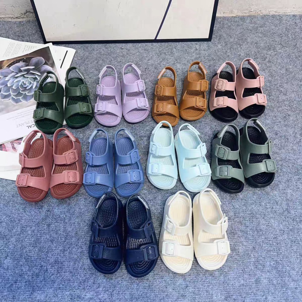 Solid Color Casual Children's Summer Sandals Popular Design Fashion Girl Boy Shoes Beach Sandal Flat Boutique Trend Kids Sandals