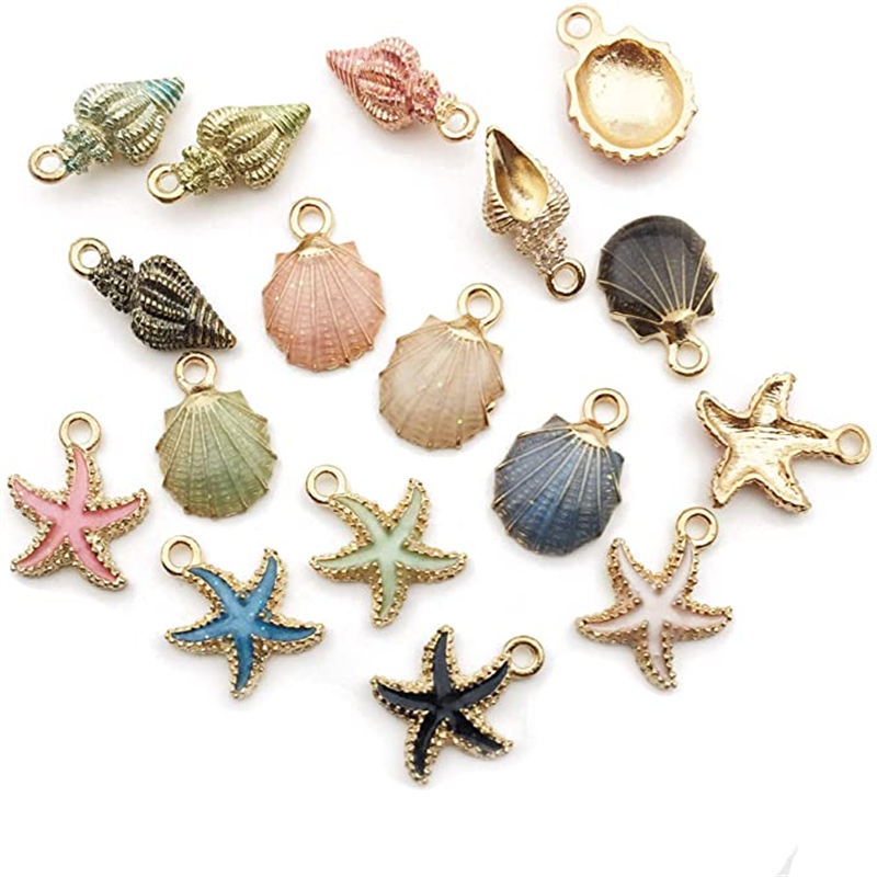 Ciondolo Kawaii smalto fascino conchiglia 10 pezzi per orecchini collana fai da te gioielli fatti a mano materiale artigianale fare forniture all'ingrosso