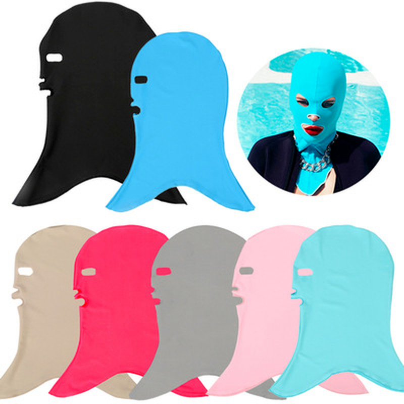 Balaclava ฤดูร้อนกันน้ำว่ายน้ำ Surf Funny Sun Protection 3 Holes Full Face หน้ากากปกคลุมหมวก Beach Face Gini สำหรับสตรีผู้ชาย