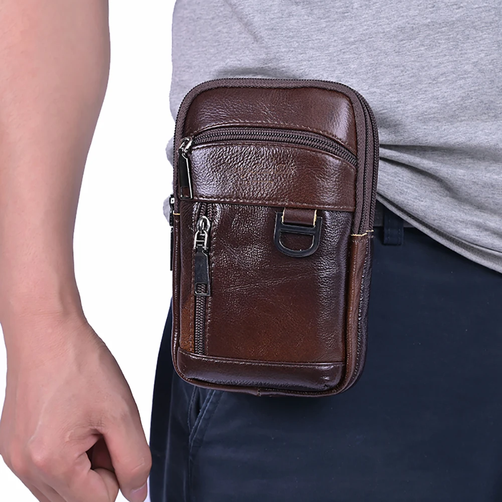 Męska wodoodporna skórzana torba crossbody wysokiej jakości, retro saszetka biodrowa, lekka modna torba na ramię dla mężczyzn, idealna na podróże i do użytku na zewnątrz.