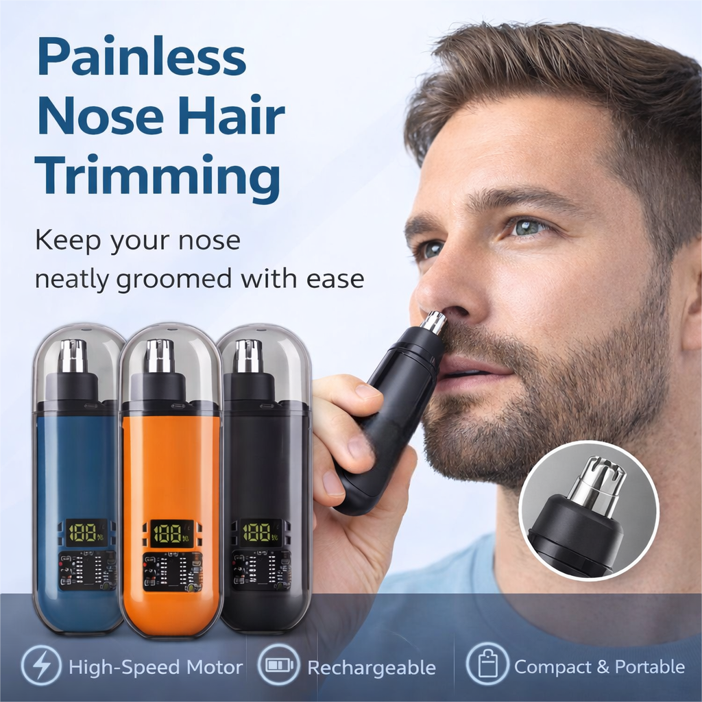 Adecuado para hombres, cortadora de pelo de nariz y oreja con carga USB, cortadora de pelo de nariz eléctrica portátil, diseño mini compacto, carga rápida