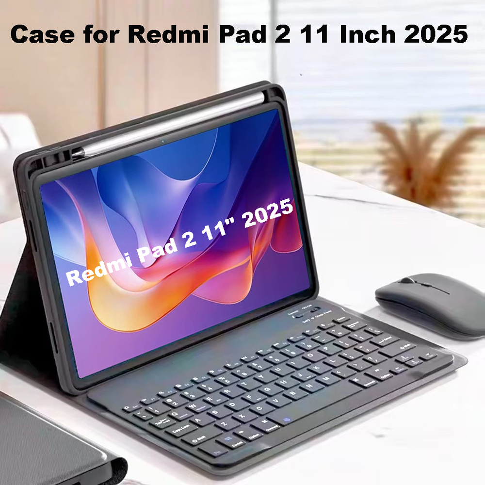 Etui na Redmi Pad 2 11 cali 2025, etui z klawiaturą Bluetooth na Xiaomi Redmi Pad 2 11 cali