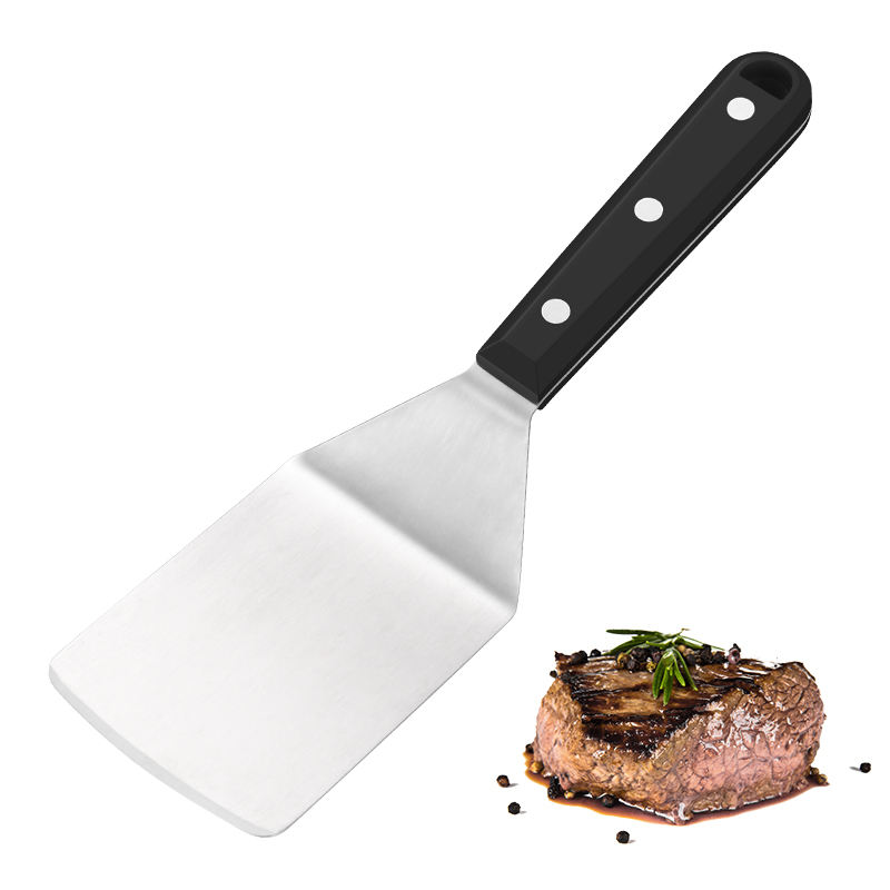 Espátula de chapa de aço inoxidável turner panqueca hambúrguer smasher turner raspador lasanha turner servidor