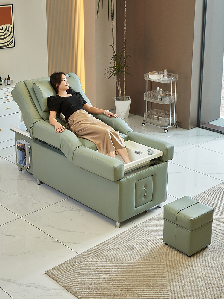 Cama de champú especial para masaje de pies, sofá cama de masaje de pies de elevación eléctrica, salón de belleza, cama de terapia de cabeza de alta gama