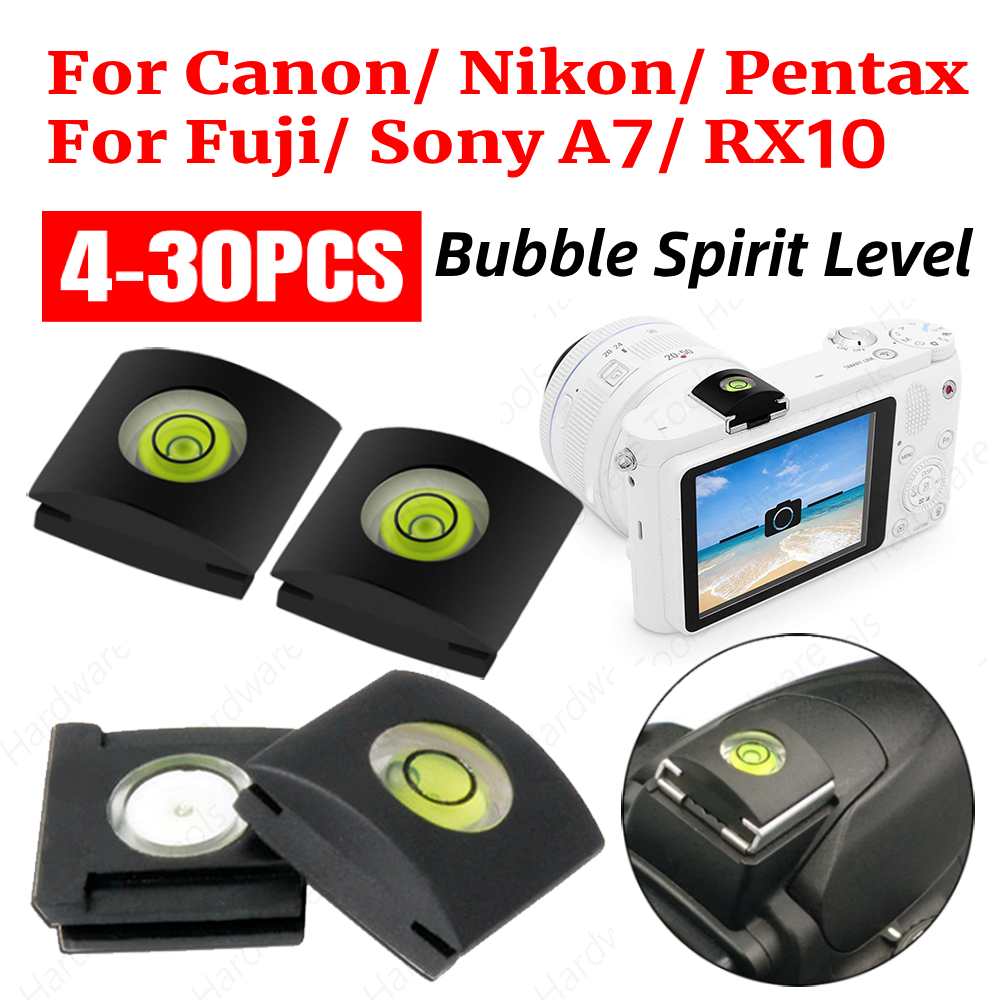 4 ชิ้น/เซ็ตกล้อง Bubble Spirit Level แฟลชรองเท้า Protector ฝาครอบสําหรับ Canon Nikon Pentax Sony A7/RX10 กล้องอุปกรณ์เสริม