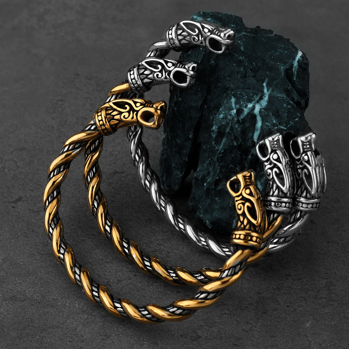 Viking Faucet tricolore opzionale bracciale polsino in acciaio inox tendenza moda regalo di nozze gioielli da uomo all'ingrosso