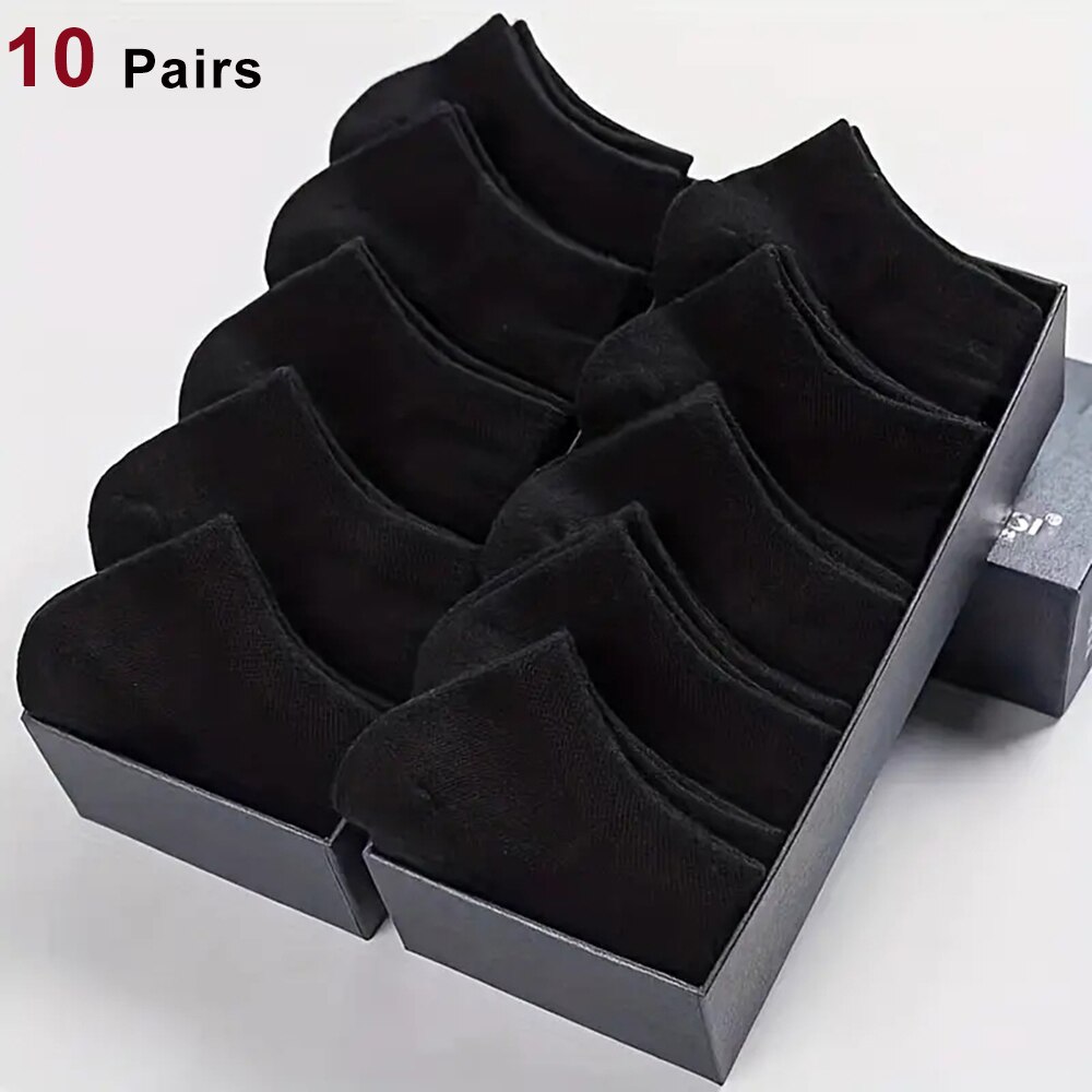 Chaussettes Bateau Respirantes Absorbant la Sueur pour Homme, Solides, MMoberic, Atmosphérique, dehors, Business, Bas, Haute Qualité, 10 Paires