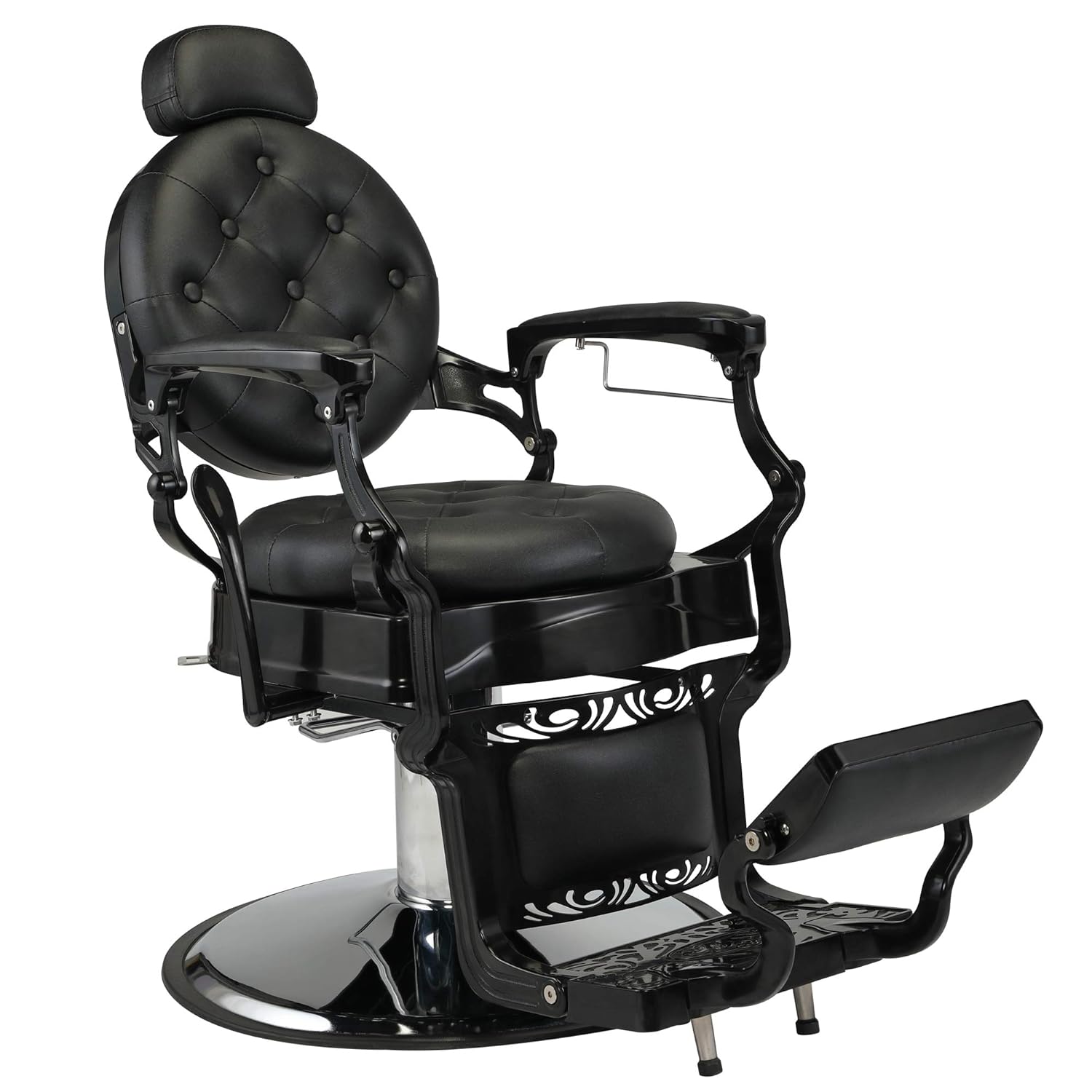 Vintage Barbershop Chair, Heavy Duty Metal Professional Salon Chair Supports up to 440lbs with 135º Recline and, Custom