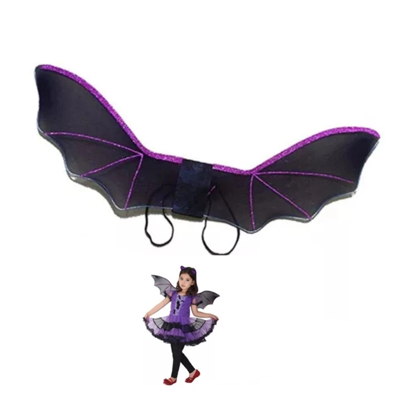 Sayap Kelelawar Halloween untuk Anak-anak Sayap Kelelawar Berkilau Kostum Sayap Kelelawar Cosplay Halloween Sayap Setan untuk
