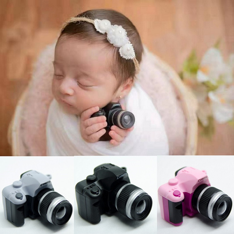 Adereços para fotografia de bebês, pequena câmera slr, mini adereços para recém-nascidos, acessórios criativos, decorações fotográficas