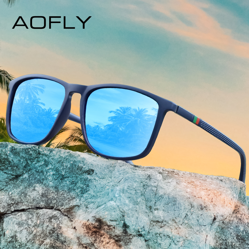 AOFLY спортивные солнцезащитные очки для мужчин, модная удобная одежда, квадратные зеркальные солнцезащитные очки, мужские легкие очки для женщин UV400