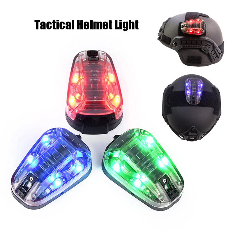 BOOIU – lumière de casque tactique, Signal lumineux de survie, casque Airsoft, adaptateur de lampe IR, lampe d'identification, lumière de casque de sport de plein air
