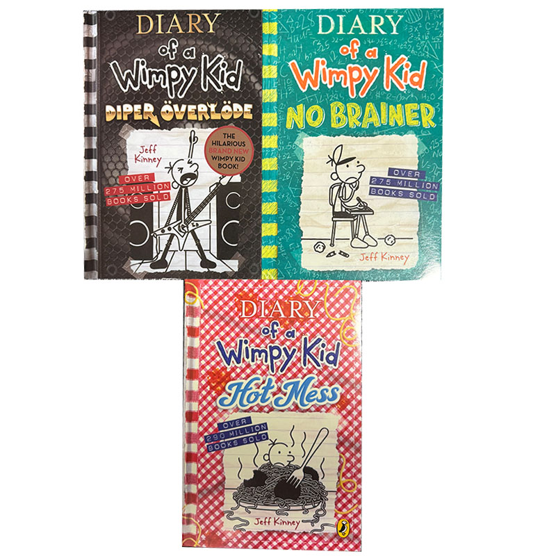 3 книги в комплекте, 17-19 дневник Wimpy Kid, английская книга, детские художественные книги, манга, романы на английском языке, манга