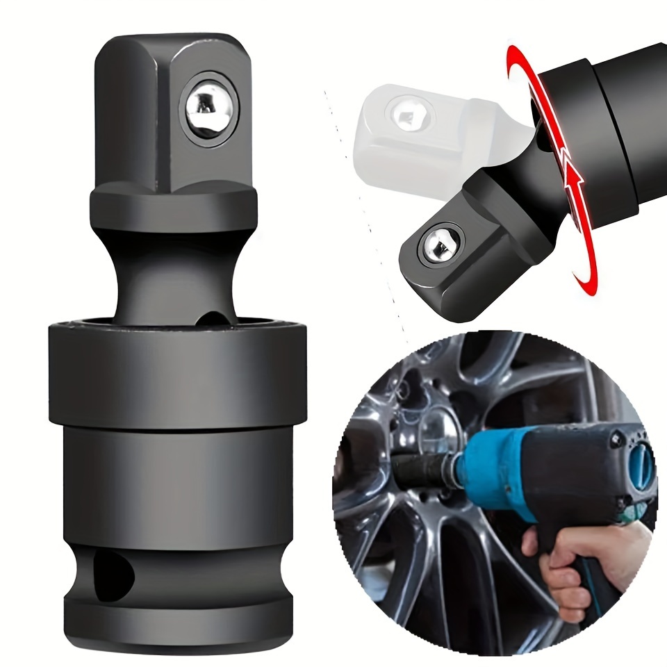 Kruiskoppeling dopadapter met 1/2 inch aandrijving, 360° °   Draaibare stalen kogelslagdop voor elektrische moersleutel Efficiëntieverbetering,