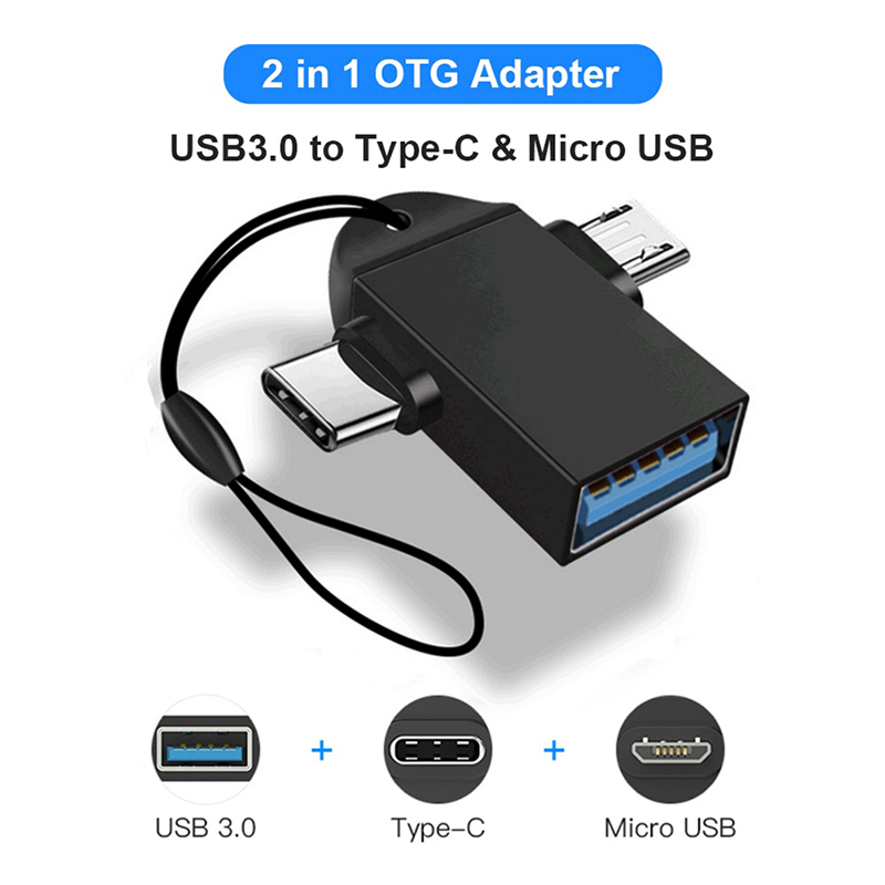 2 в 1 OTG адаптер USB «мама» на Micro USB «папа» типа C «папа» из алюминиевого сплава в Go конвертер для сотового смартфона