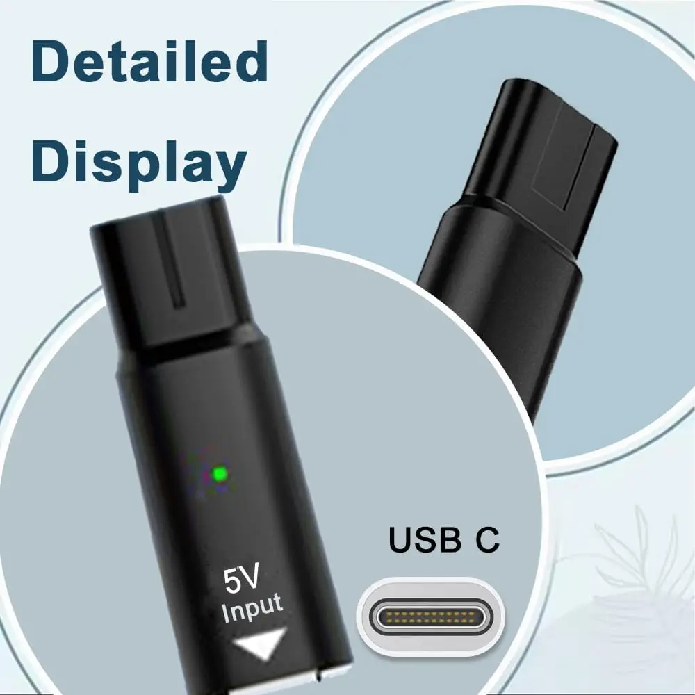 Adaptateur de rasoir type-c 5V, convertisseur de charge pour Philips Norelco One Blade QP2520 QP2515 QP2620 avec indicateur de charge