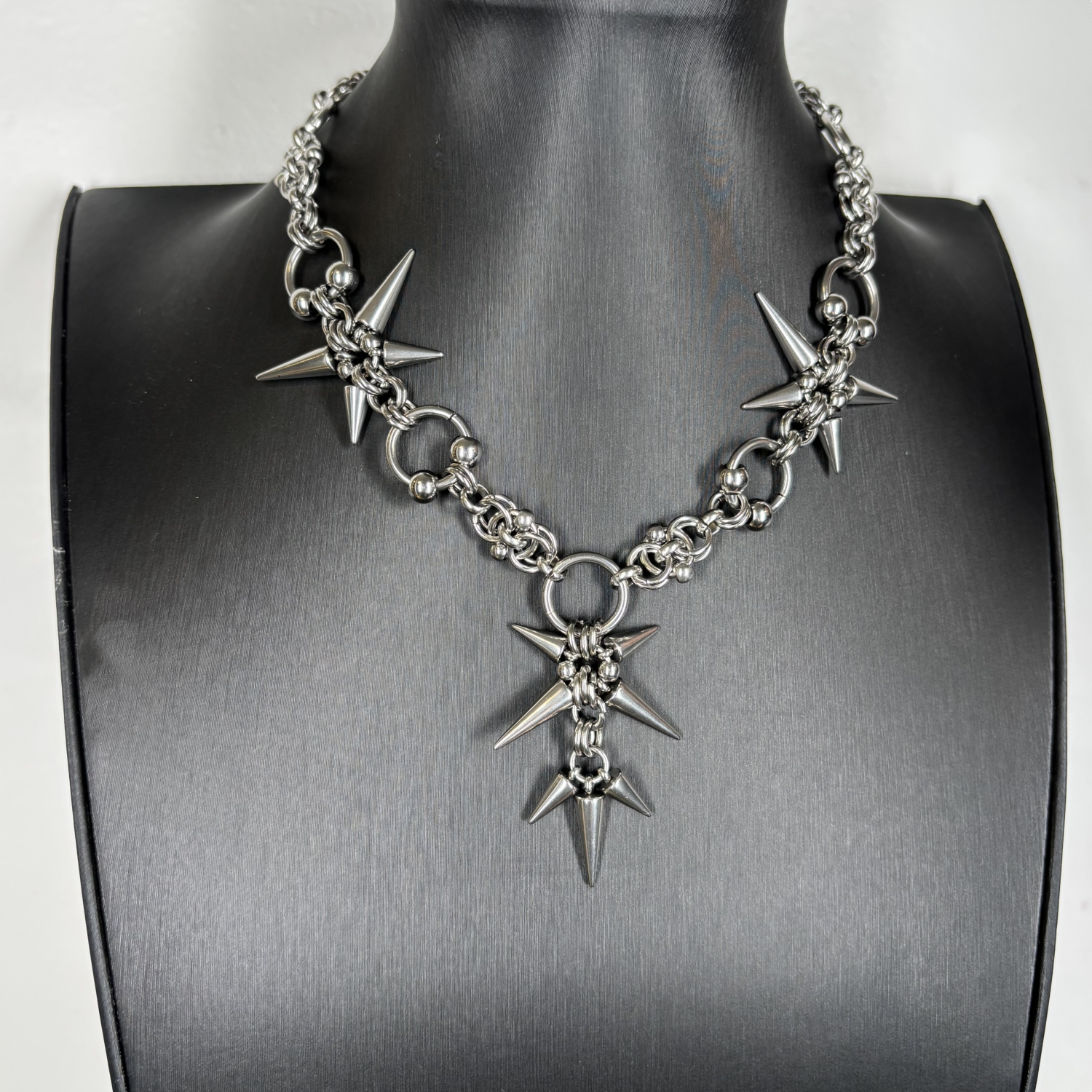 Punk Grunge Rock Rivet pendentif chaîne Cool mode à la main géométrique collier Goth charme bijoux Hip Hop accessoires