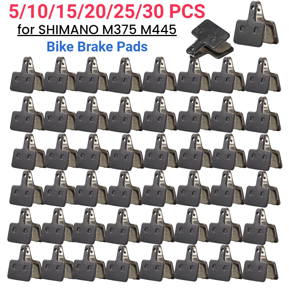 5/10/15/20/25/30 PCS MTB Mountain Bicycle Disc Brake Pads for Shimano M375 M445 M446 Resin Semi-Metallic Cycling Brake Pad Parts